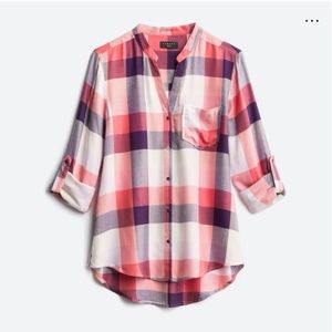 Tinsel small plaid button up top (Stitch Fix)